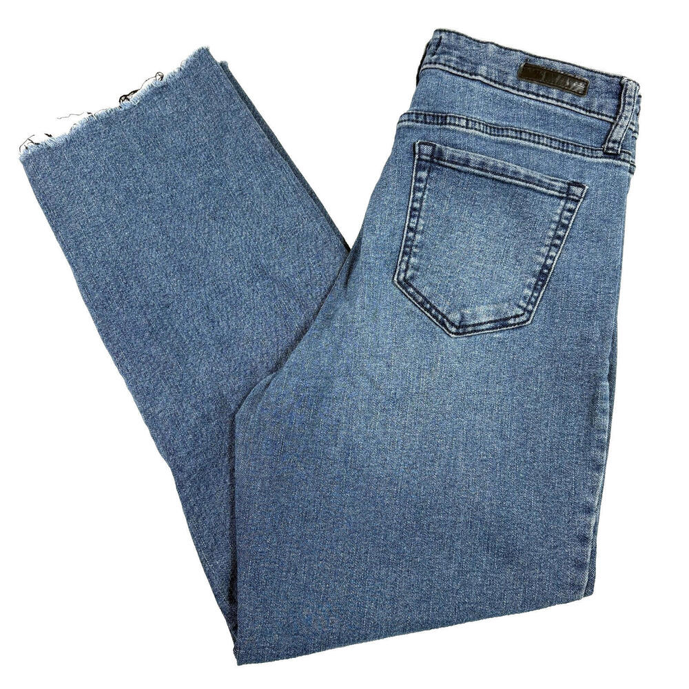 Social Standard Womens High Rise Crop Straight Jeans Size 8 Blue Y2K Grunge